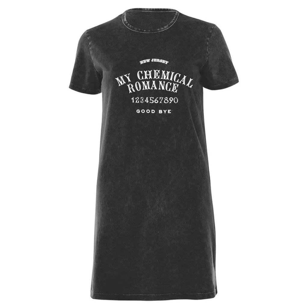 undefined My Chemical Romance Ouija Women's T-Shirt Dress - Black Acid Wash 1