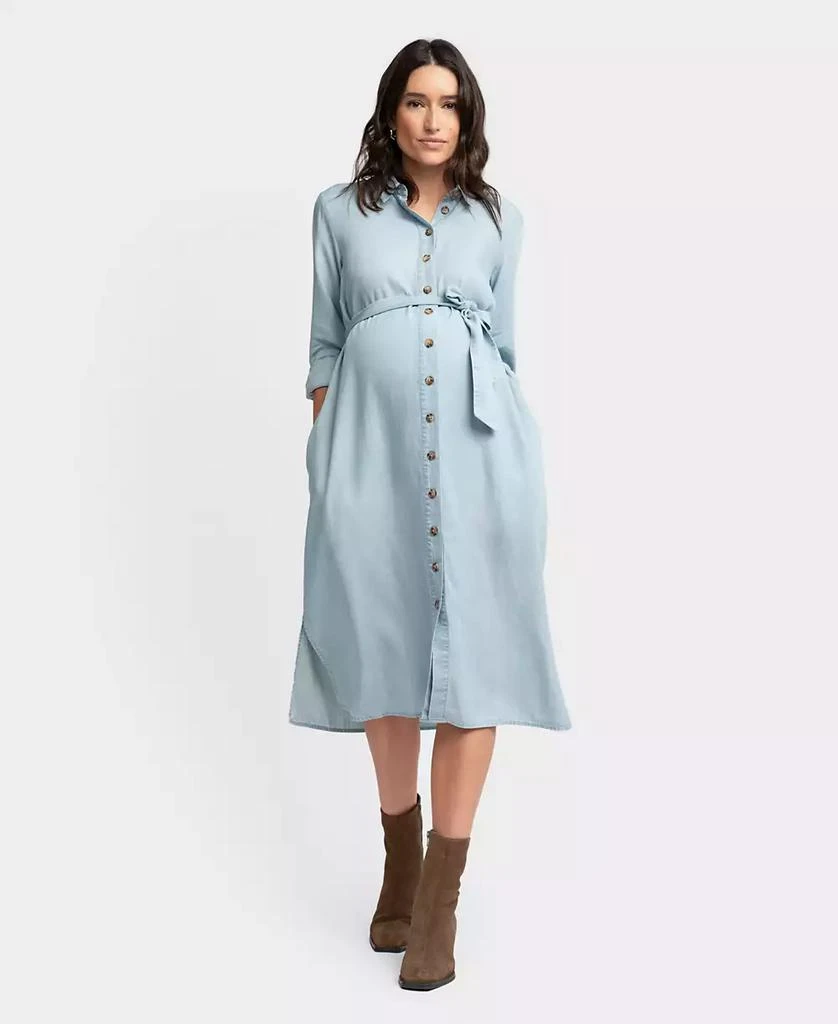 Seraphine Women's Maternity Denim Style Shirt Dress 1