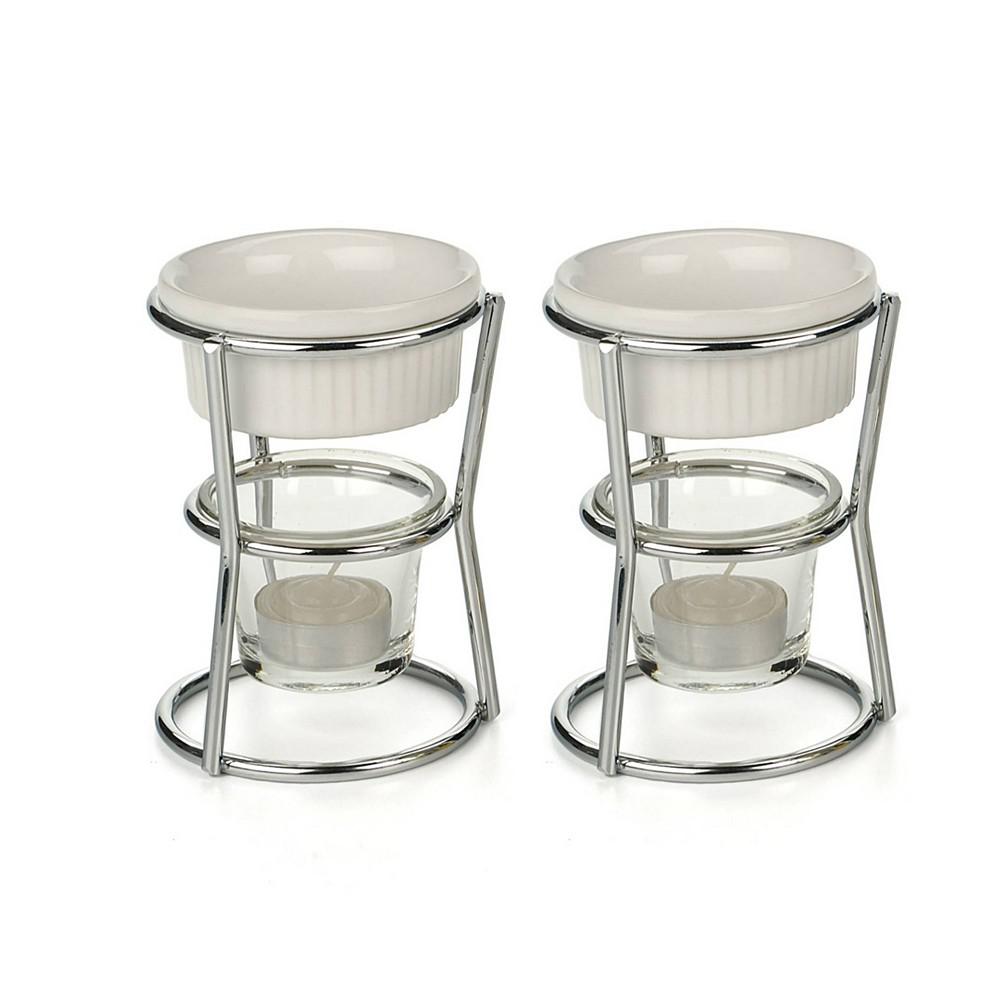 RSVP International Stoneware 2 Piece 3x3x5" Promo Butter Warmer Set