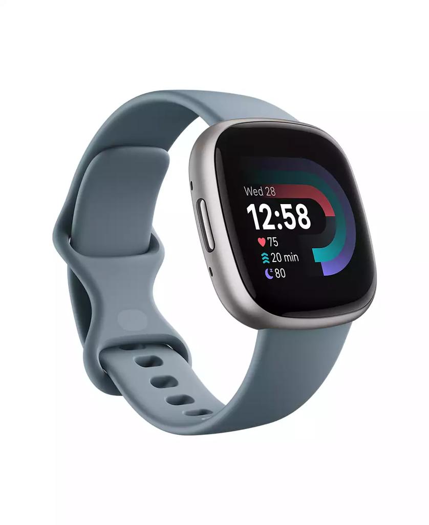 Fitbit Versa 4 Waterfall Blue Platinum Smartwatch, 39mm