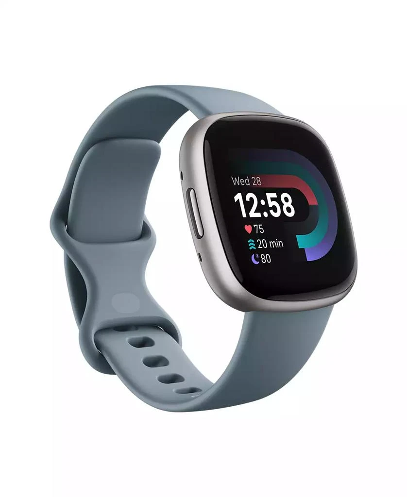 Fitbit Versa 4 Waterfall Blue Platinum Smartwatch, 39mm 2