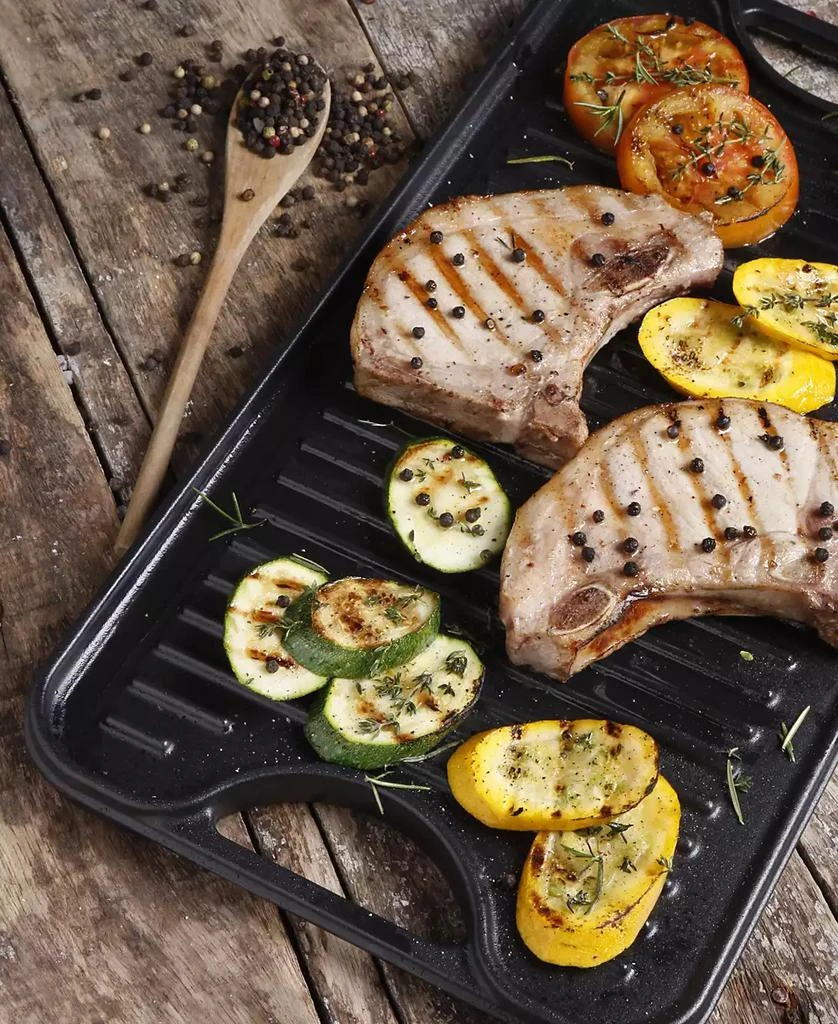 Victoria Cast Iron Large Reversible 18.5" x 10" Rectangular Griddle 8