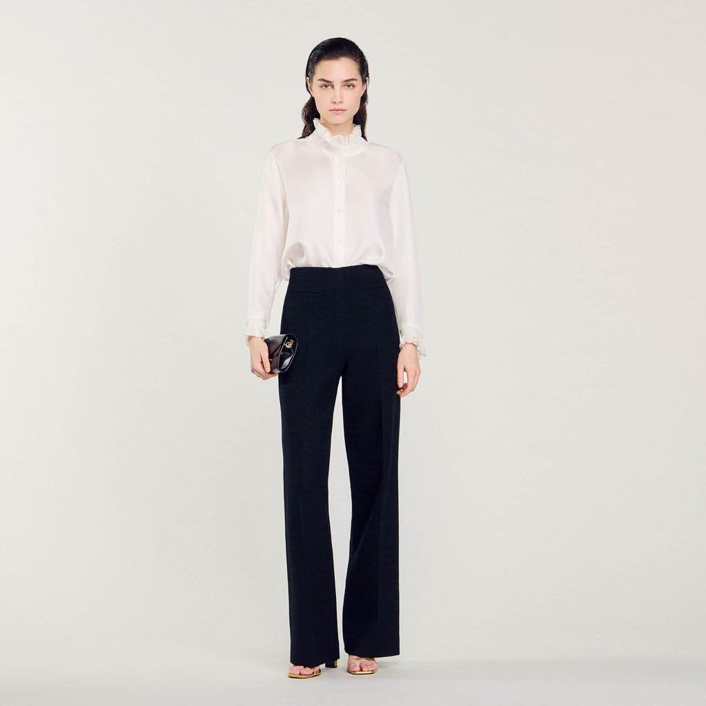 Sandro Silk shirt with gathered collar