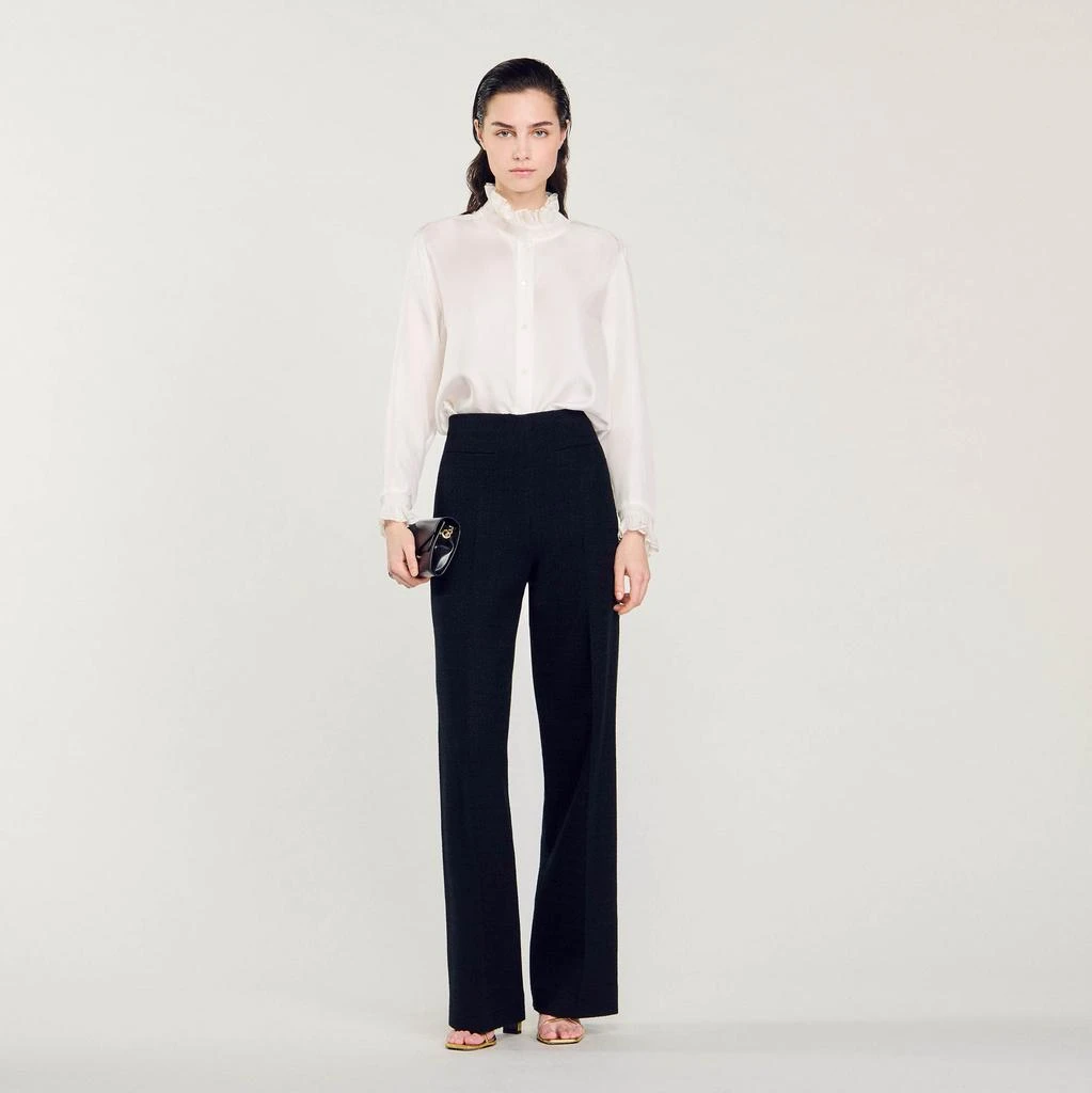 Sandro Silk shirt with gathered collar 1
