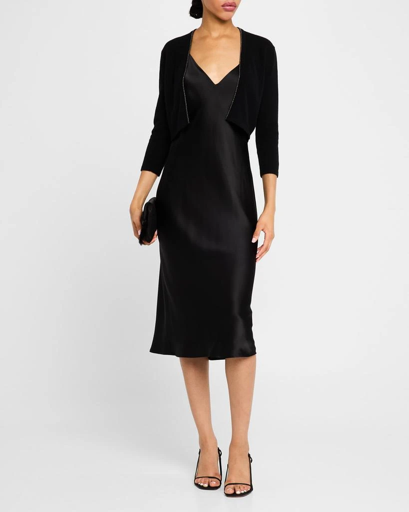 Neiman Marcus Cashmere Chain-Trim Shrug 2