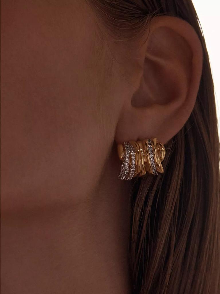 Amber Sceats Zagora Vallie 24K-Gold-Plated & Cubic Zirconia Earrings