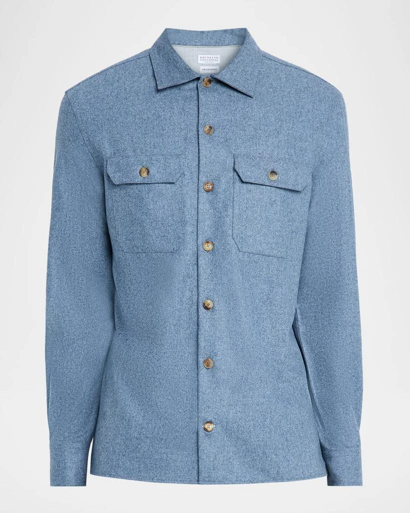 Brunello Cucinelli Men
s Carded Flannel Overshirt 1