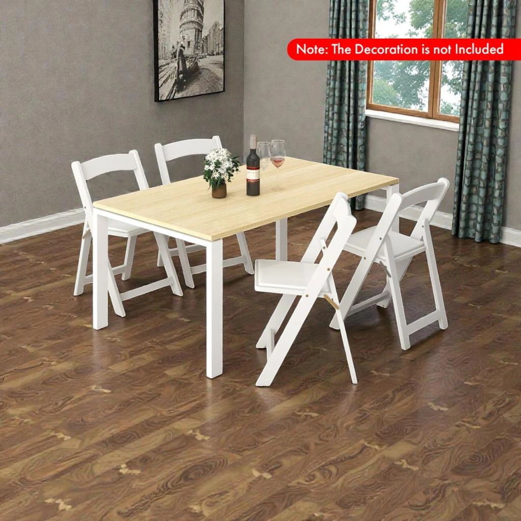 Hivvago 4 Foldable Dining Chairs with Comfortable Cushioned Seats and Sturdy Rubberwood Legs 2