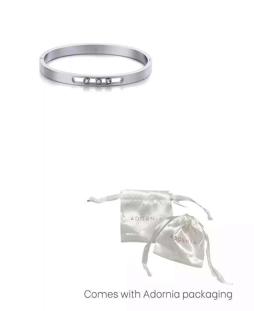 ADORNIA Tarnish Resistant Silver Sliding Stones Cuff Bracelet 2