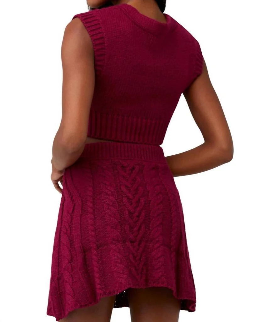 For Love & Lemons Layton Cropped Vest In Red 2