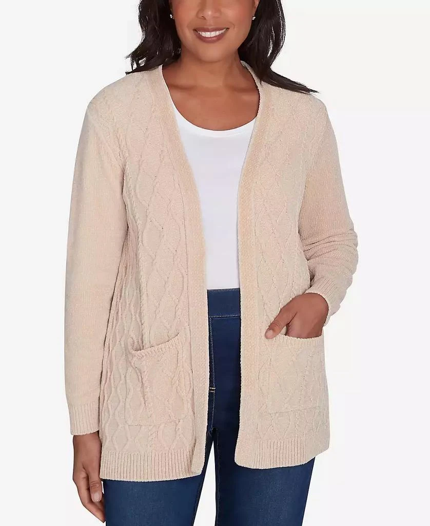 Alfred Dunner Petite Classics Chenille Cardigan Sweater with Pockets 1