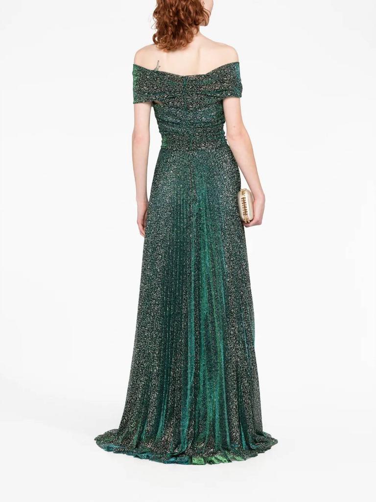 Talbot Runhof Talbot Runhof - Off Shoulder Metallic Voile Gown