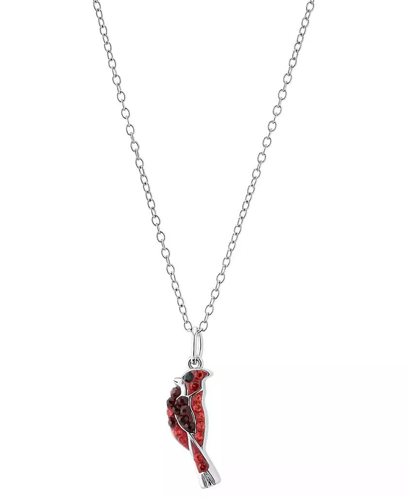 Giani Bernini Crystal Cardinal Pendant Necklace in Sterling Silver, 16" + 2" extender, Created for Macy's 1