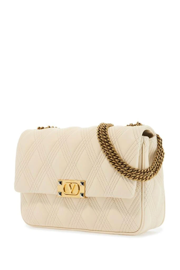 Valentino quilted shoulder bag butter white with golden chain 3