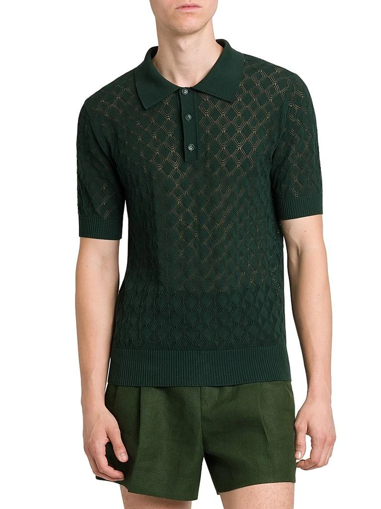 Dolce
Gabbana Cotton Semi-Sheer Knit Polo Shirt 3