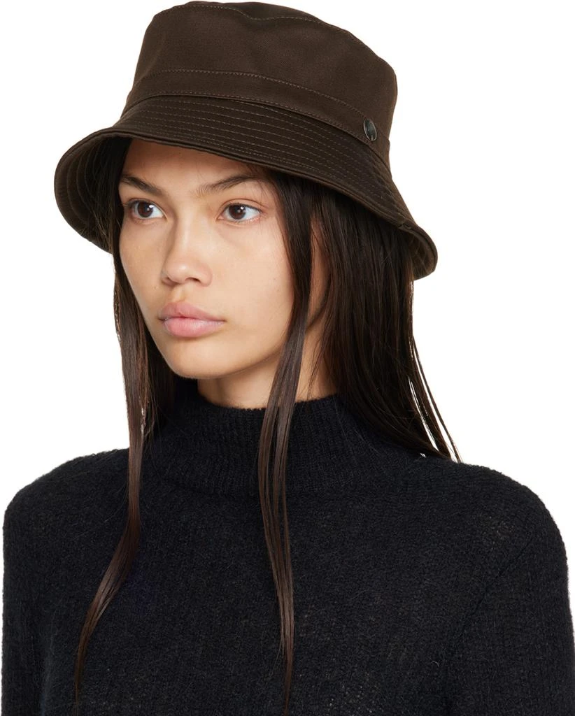 Our Legacy Brown Mother-Of-Pearl Bucket Hat 4