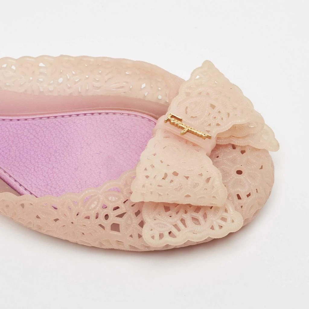 Salvatore Ferragamo Salvatore Ferragamo Beige Laser Cut Jelly Nilly Ballet Flats Size 36.5 7