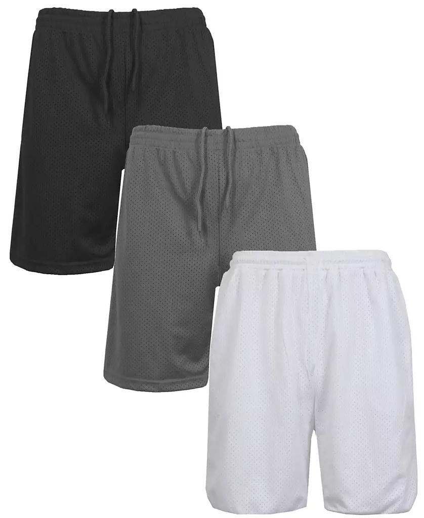 Galaxy By Harvic Men's 3-Pack Jump Start Lightweight Breathable Moisture Wicking Mesh Shorts