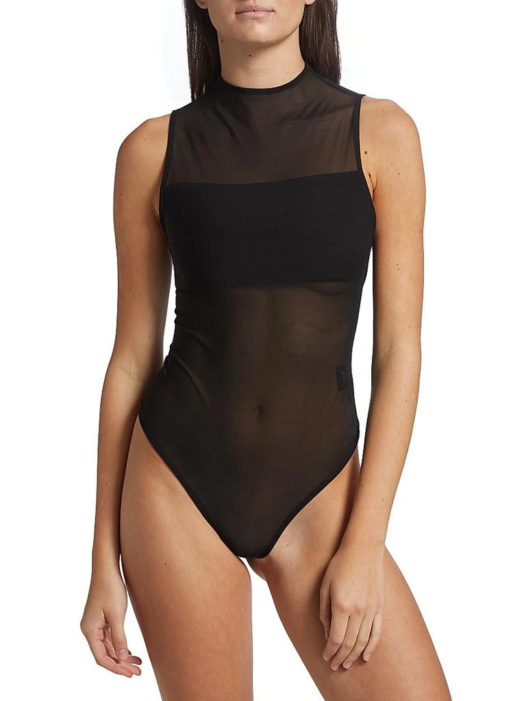 Alice + Olivia Nichol Mesh Mock Turtleneck Bodysuit 6