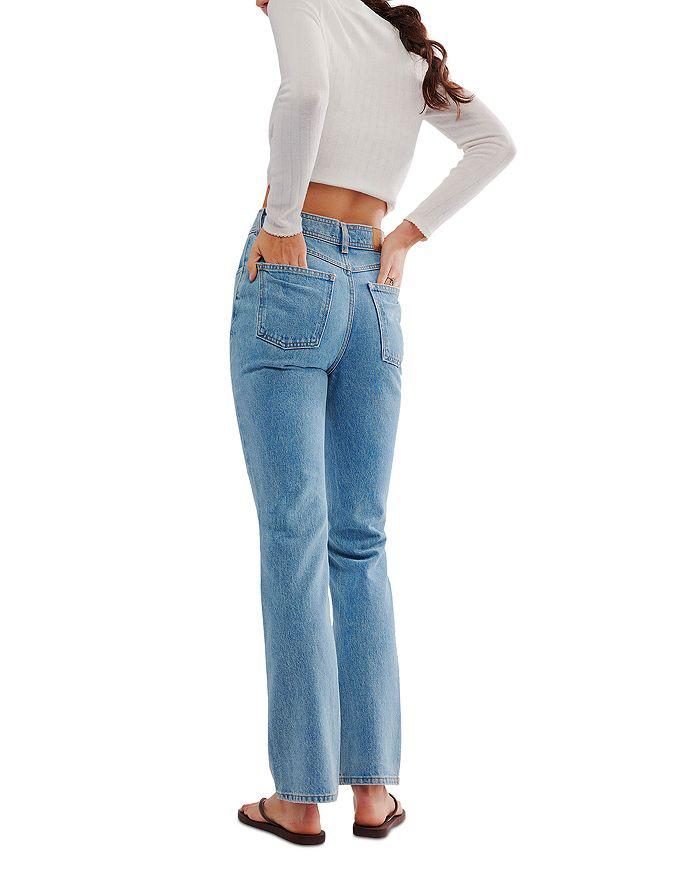 Free People We The Free Xena High Rise Slim Straight Jeans in Union Blue