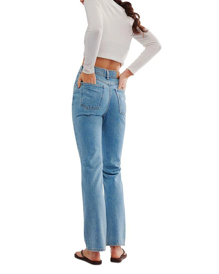 Free People We The Free Xena High Rise Slim Straight Jeans in Union Blue 2