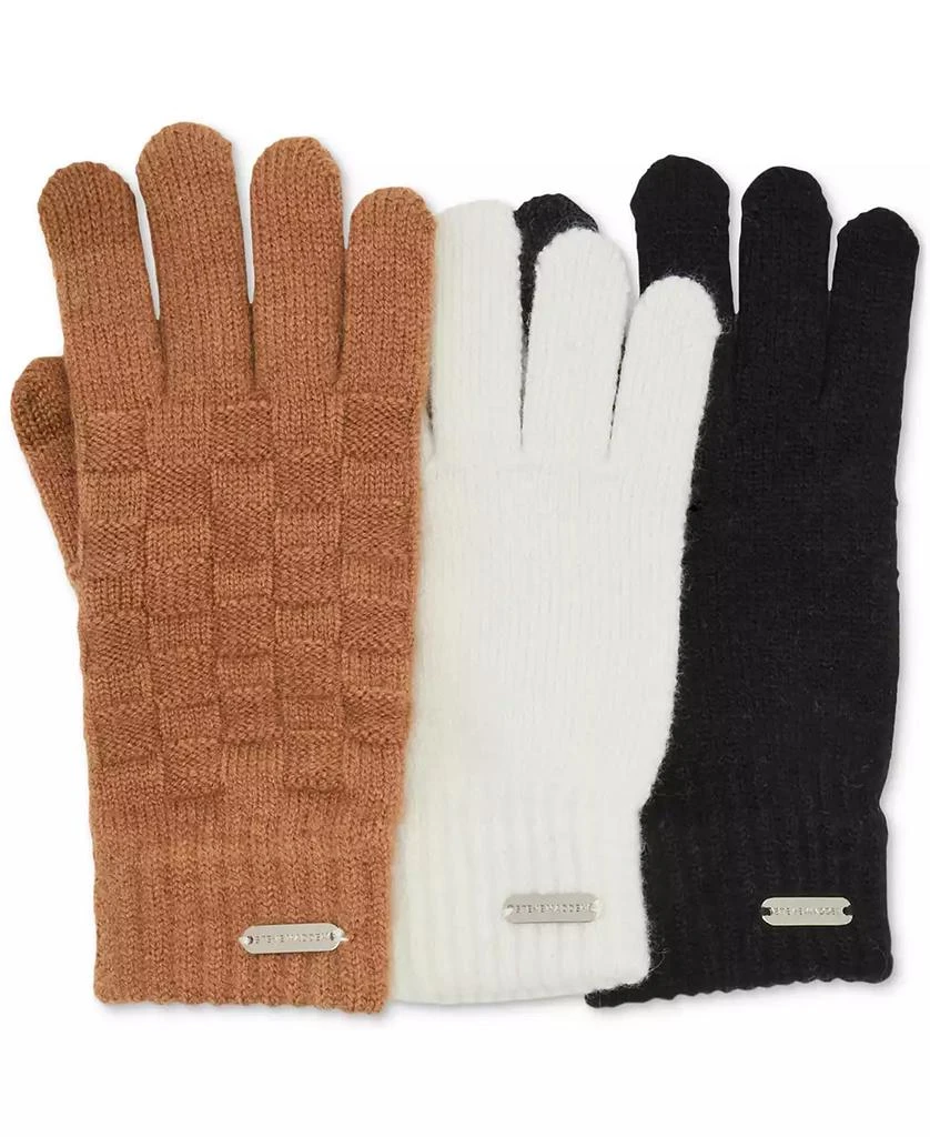 Steve Madden Women's 3-Pc. Basketweave Knit Gloves Boxed Gift Set 2