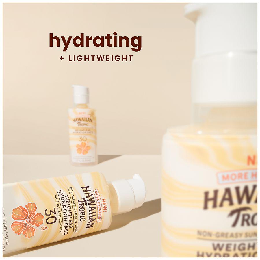 Hawaiian Tropic Weightless Hydration Face Lotion Sunscreen SPF 30