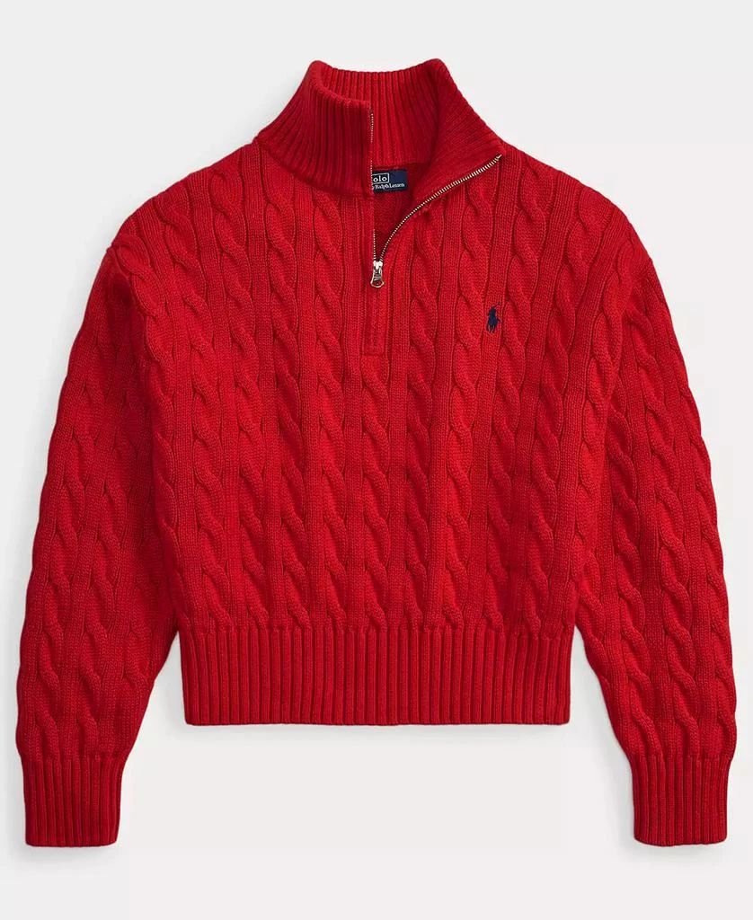 Ralph Lauren Women
s Cable-Knit Cotton Quarter-Zip Sweater 5