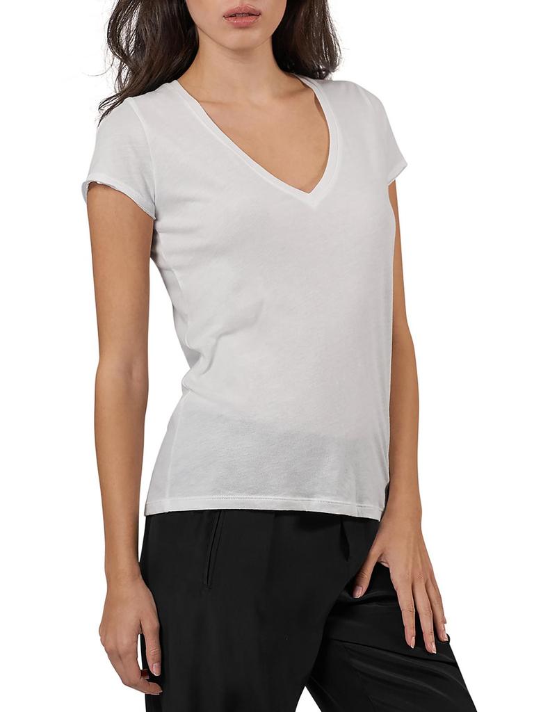 ATM Womens Sheer Jersey Pullover Top