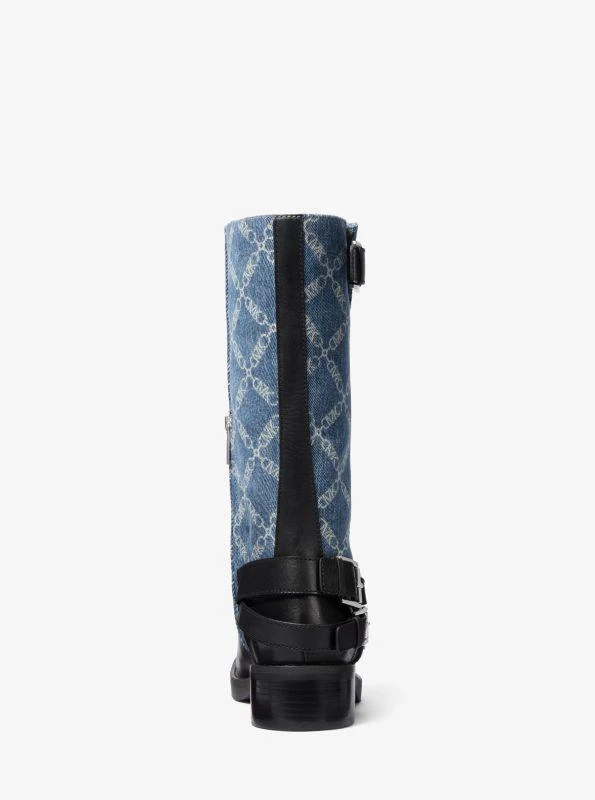 Michael Kors Crosby Empire Diamond Jacquard Denim Moto Boot 4