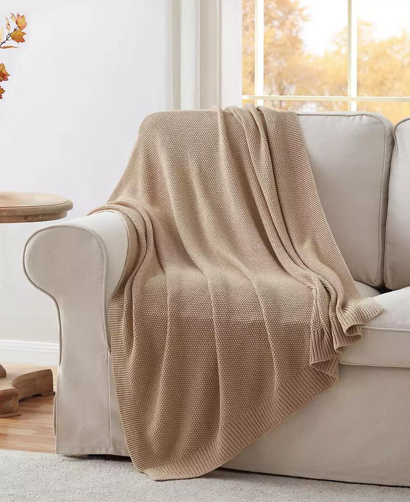 VCNY Home Charlie Chunky Sweater Knit Solid Cotton Throw, 50" x 60"