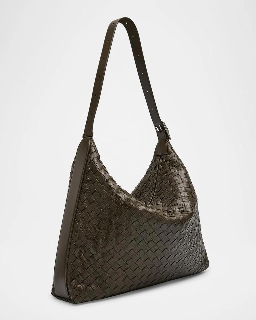 Bottega Veneta Men's Traveller Medium Intrecciato Leather Hobo Bag 3