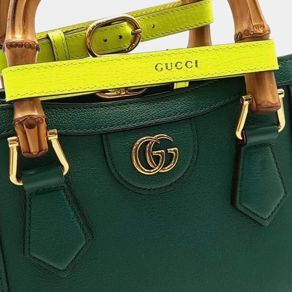 Gucci Gucci Green Leather Diana Tote Bag 4