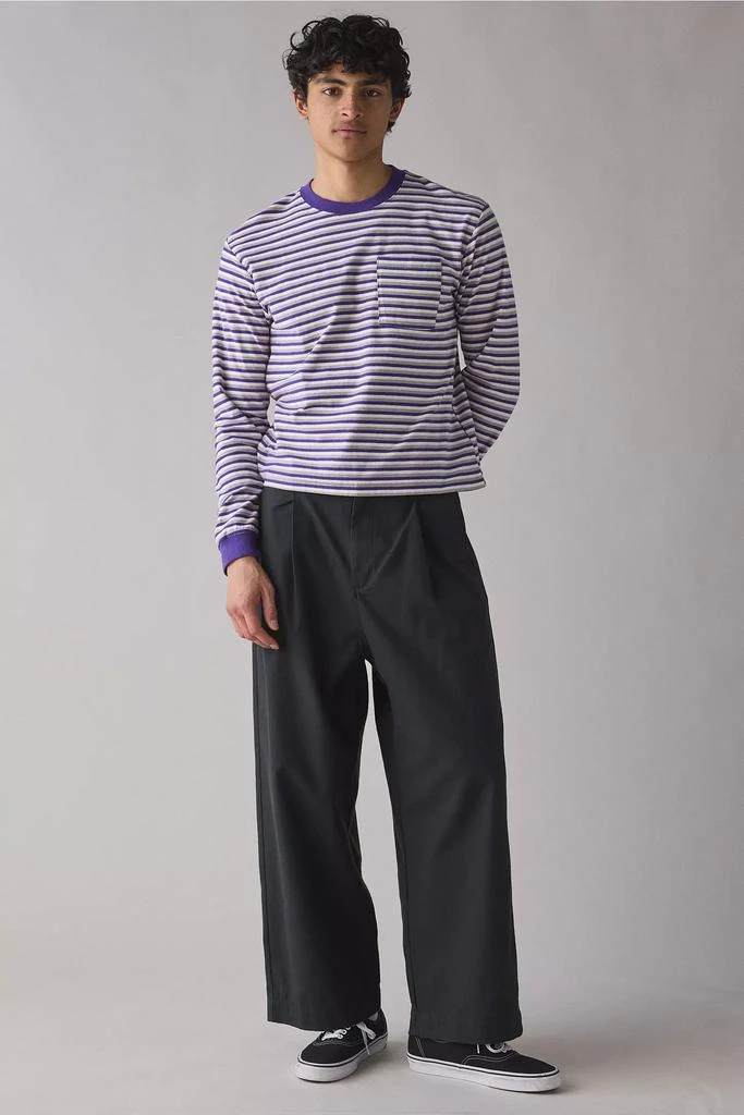 BDG BDG Bonfire Stripe Cropped Long Sleeve Pocket Tee 3