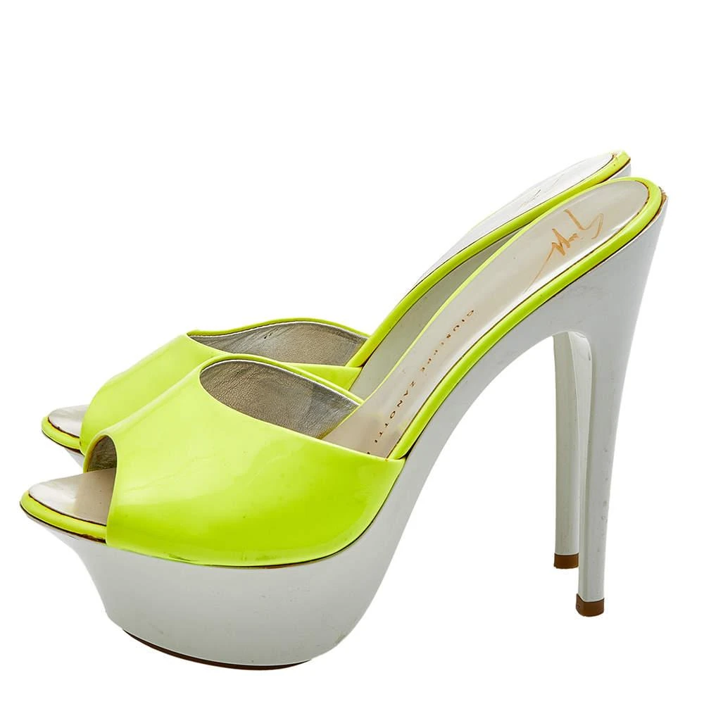 Giuseppe Zanotti Giuseppe Zanotti Neon Yellow Patent Leather Platform Sandals Size 35 4