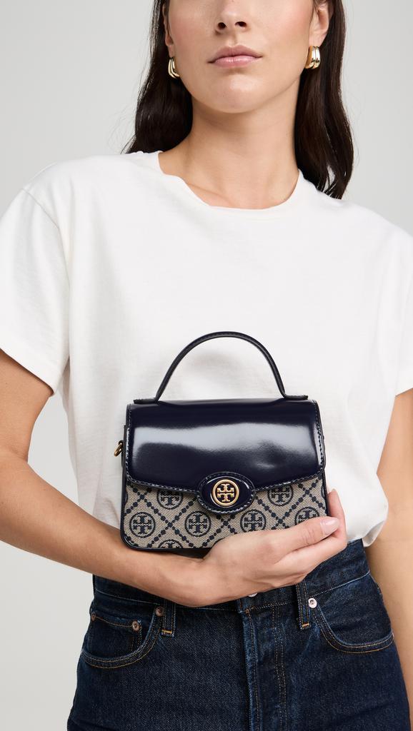 Tory Burch T Monogram Spazzolato Top Handle Satchel