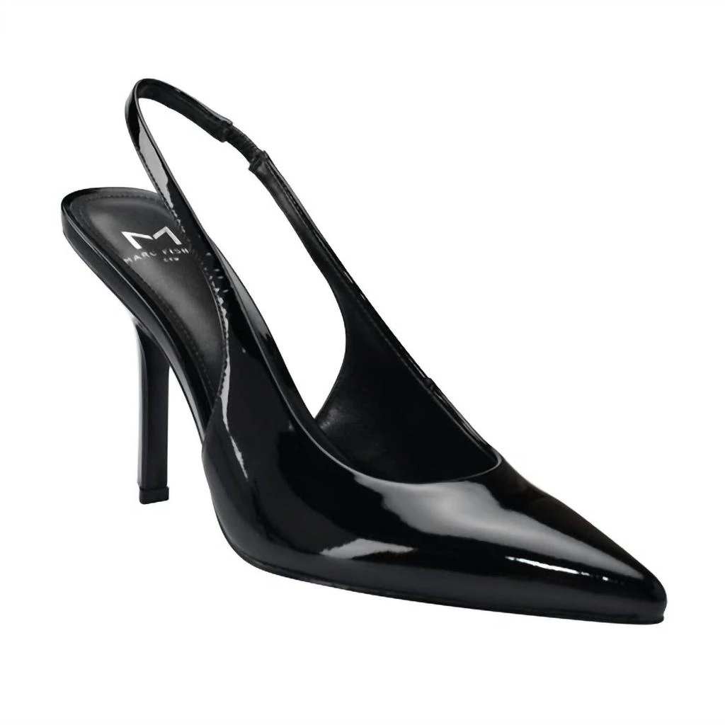 Marc Fisher Women's Emalyn Patent Slingback Pump Shoe In Black 1