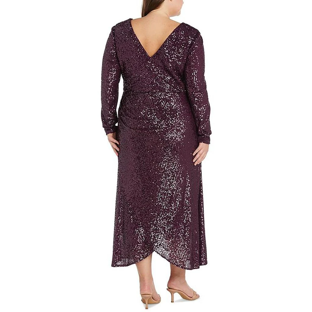 NW Nightway Plus Womens Full Length Sequined Evening Dress 2