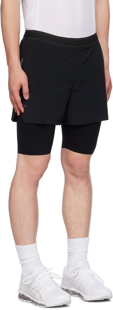 Soar Running Black Dual Shorts