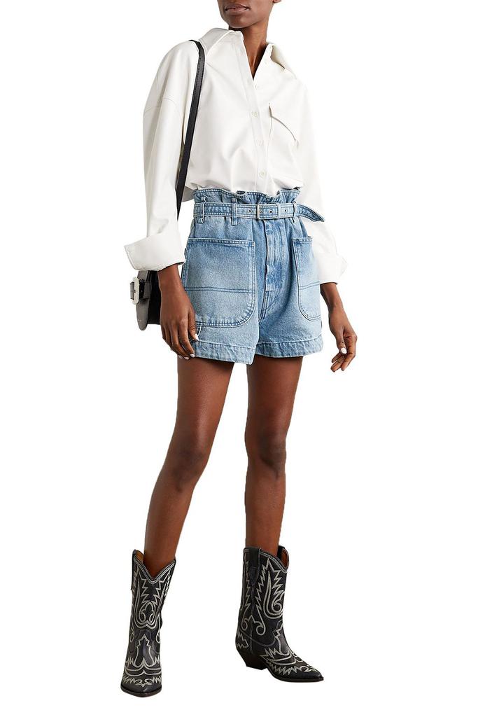 Isabel Marant Belted denim shorts