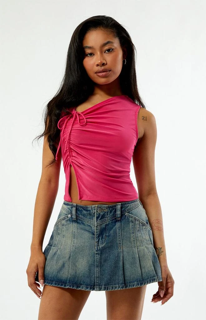 Playboy By PacSun Pleated Denim Mini Skort 2