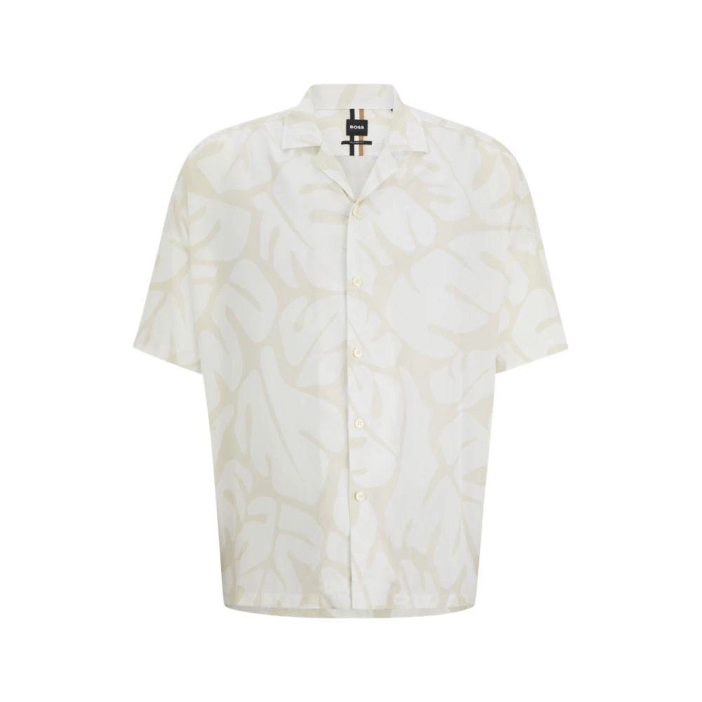 Hugo Boss Relaxed-fit shirt in seasonal print with camp collar 1