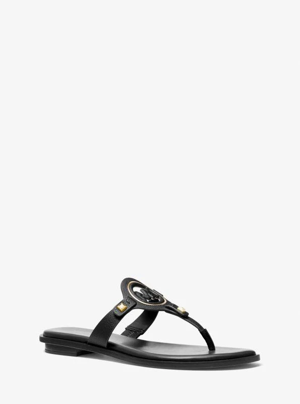 michael_kors Aubrey Cutout Leather T-Strap Sandal 1