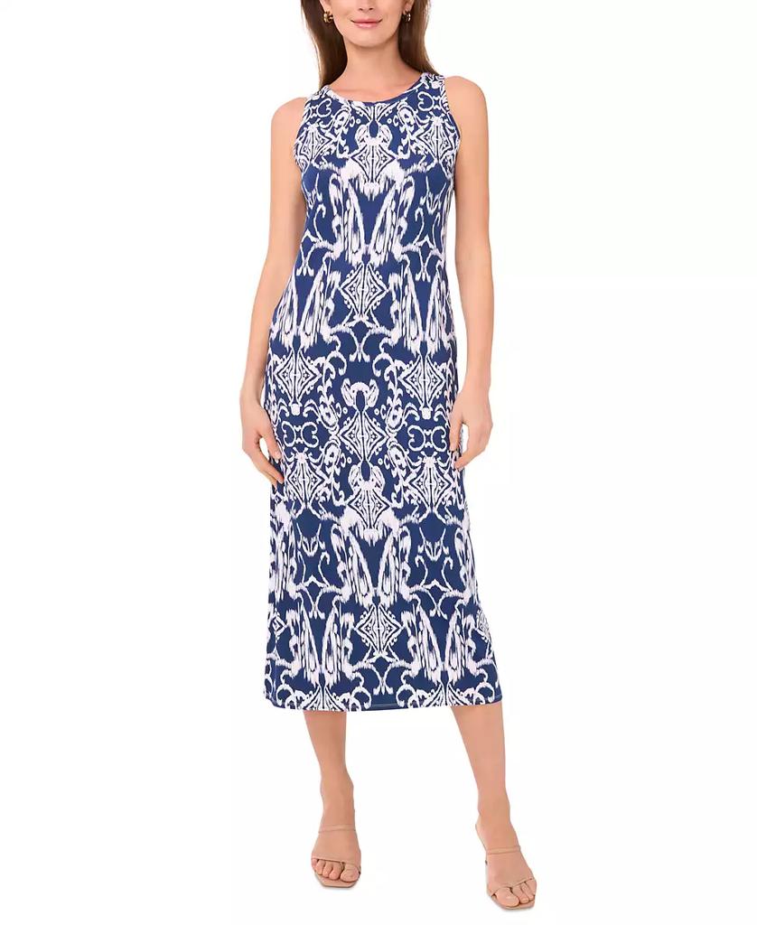 MSK Petite Printed Keyhole-Back Sleeveless Maxi Dress