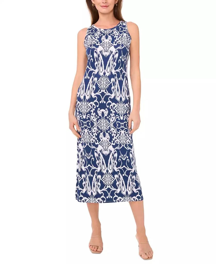 MSK Petite Printed Keyhole-Back Sleeveless Maxi Dress 1