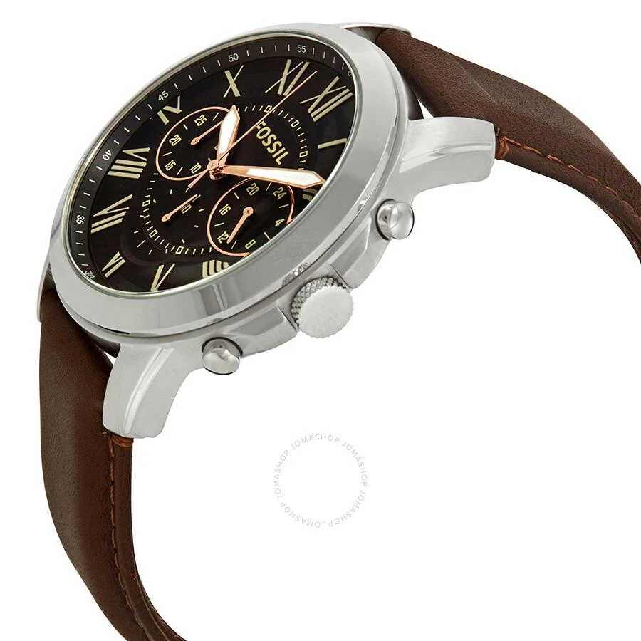 Fossil Grant Chronograph Black Dial Brown Leather Men's Watch FS4813 2