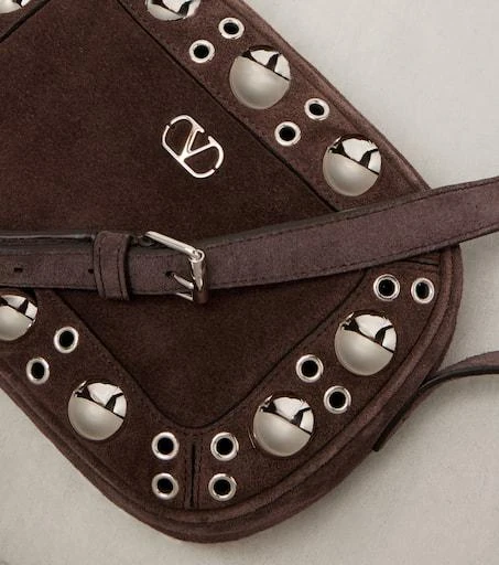 Valentino Nellcôte Small suede crossbody bag 6