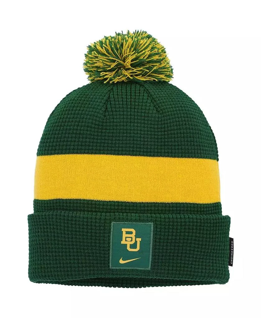 NIKE Men's Green Baylor Bears Sideline Team Cuffed Knit Hat with Pom 1