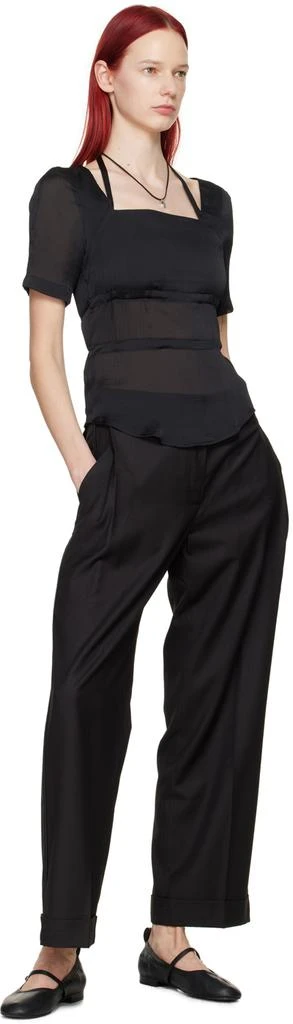 Youth Black Gemstone Leather Strap Necklace 3