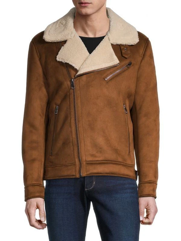 GUESS Faux Shearling Moto Jacket 1